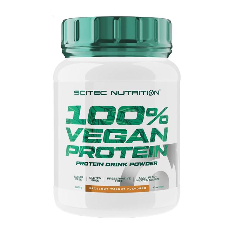 Протеїн Scitec Nutrition 100% Vegan Protein Фундук та волоський горіх, в порошку, 1 кг
